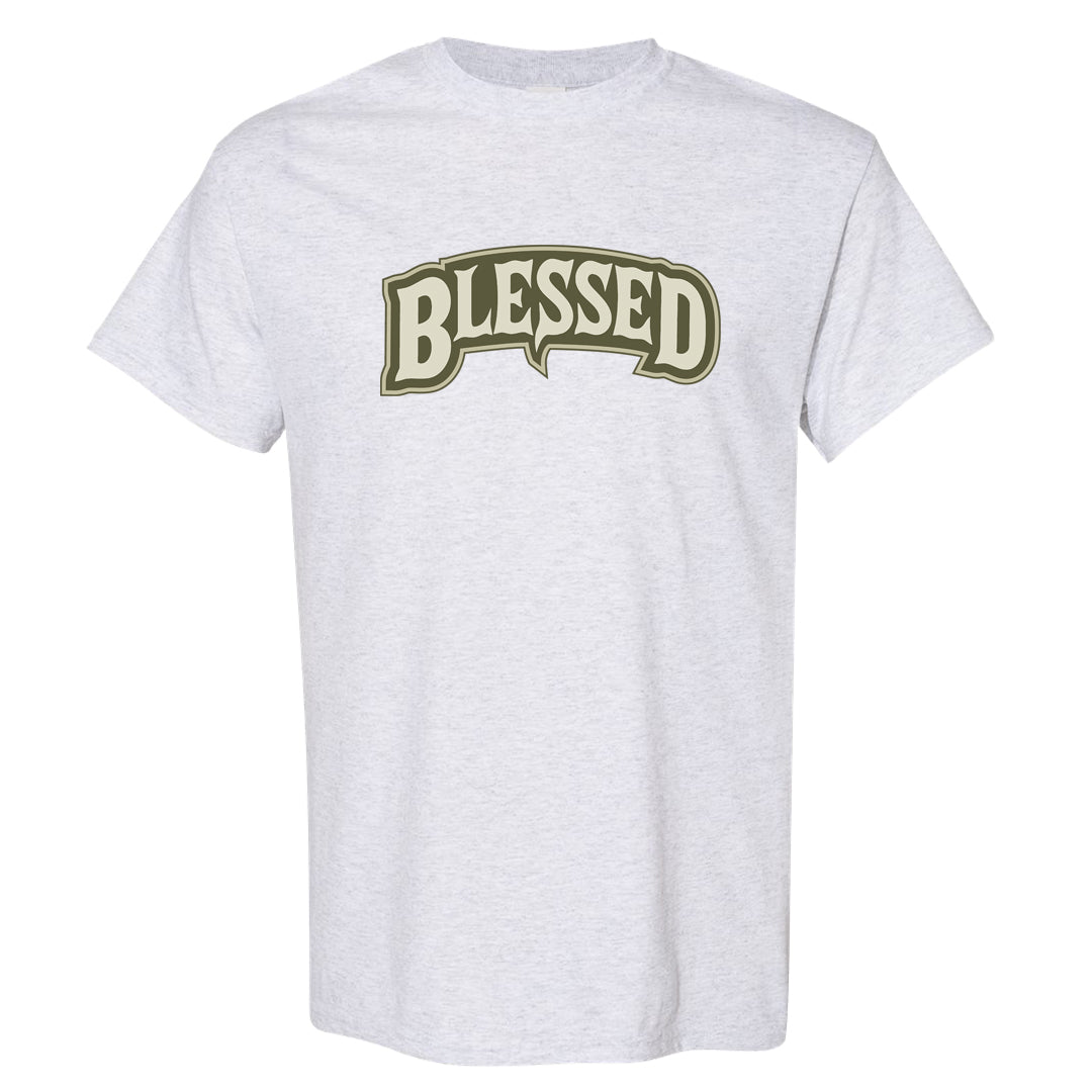 Oil Green Low Dunks T Shirt | Blessed Arch, Ash