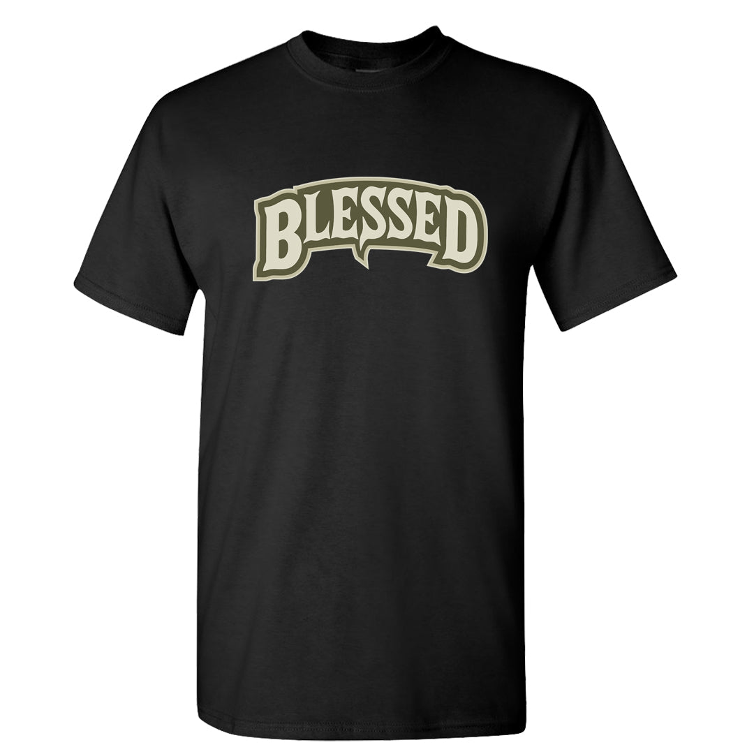 Oil Green Low Dunks T Shirt | Blessed Arch, Black