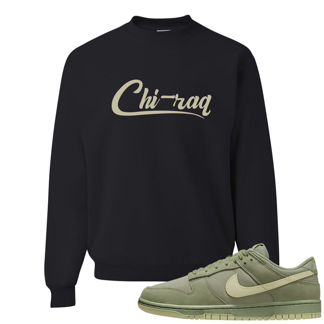 Oil Green Low Dunks Crewneck Sweatshirt | Chiraq, Black