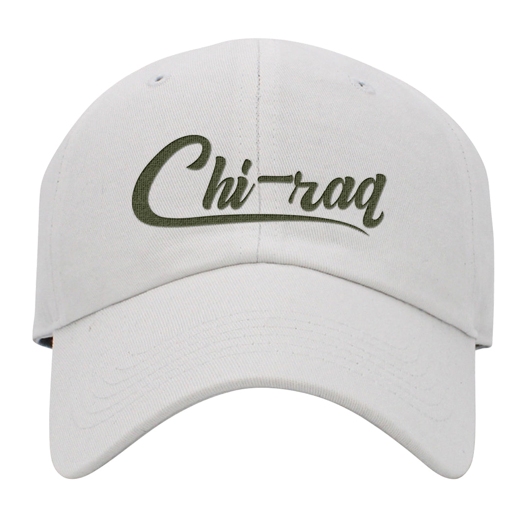Oil Green Low Dunks Dad Hat | Chiraq, White