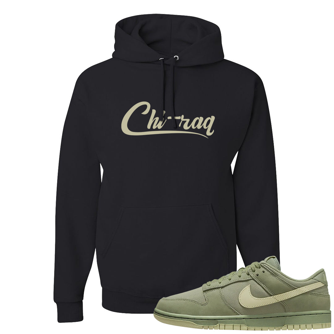 Oil Green Low Dunks Hoodie | Chiraq, Black