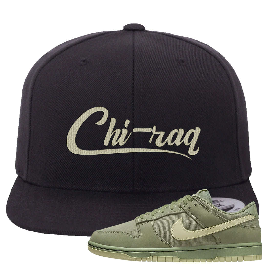 Oil Green Low Dunks Snapback Hat | Chiraq, Black