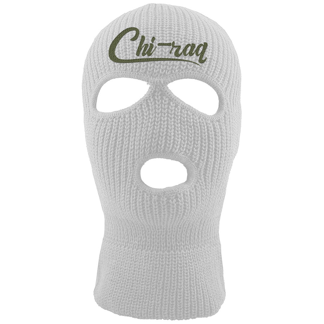Oil Green Low Dunks Ski Mask | Chiraq, White