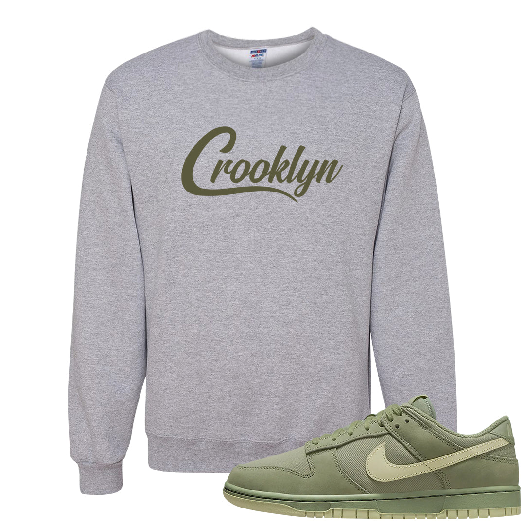 Oil Green Low Dunks Crewneck Sweatshirt | Crooklyn, Ash