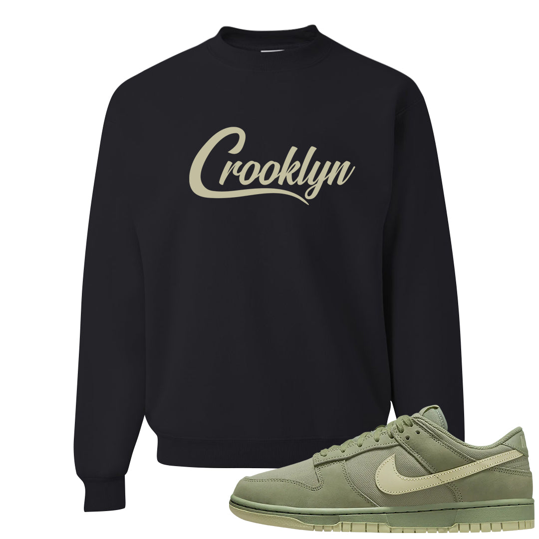 Oil Green Low Dunks Crewneck Sweatshirt | Crooklyn, Black