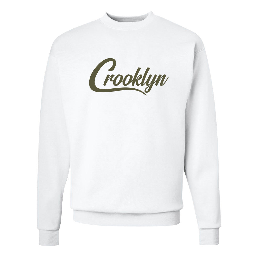 Oil Green Low Dunks Crewneck Sweatshirt | Crooklyn, White