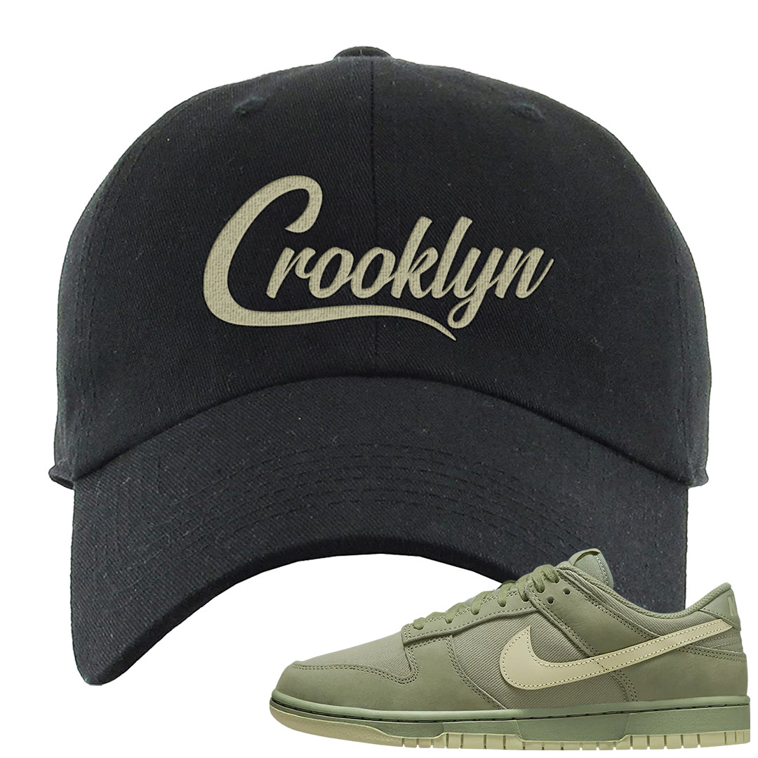 Oil Green Low Dunks Dad Hat | Crooklyn, Black