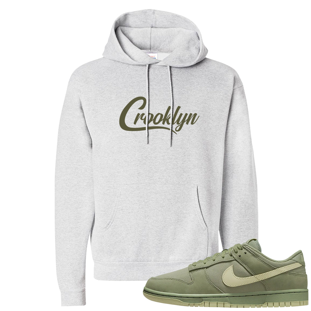 Oil Green Low Dunks Hoodie | Crooklyn, Ash