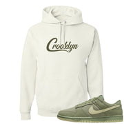 Oil Green Low Dunks Hoodie | Crooklyn, White