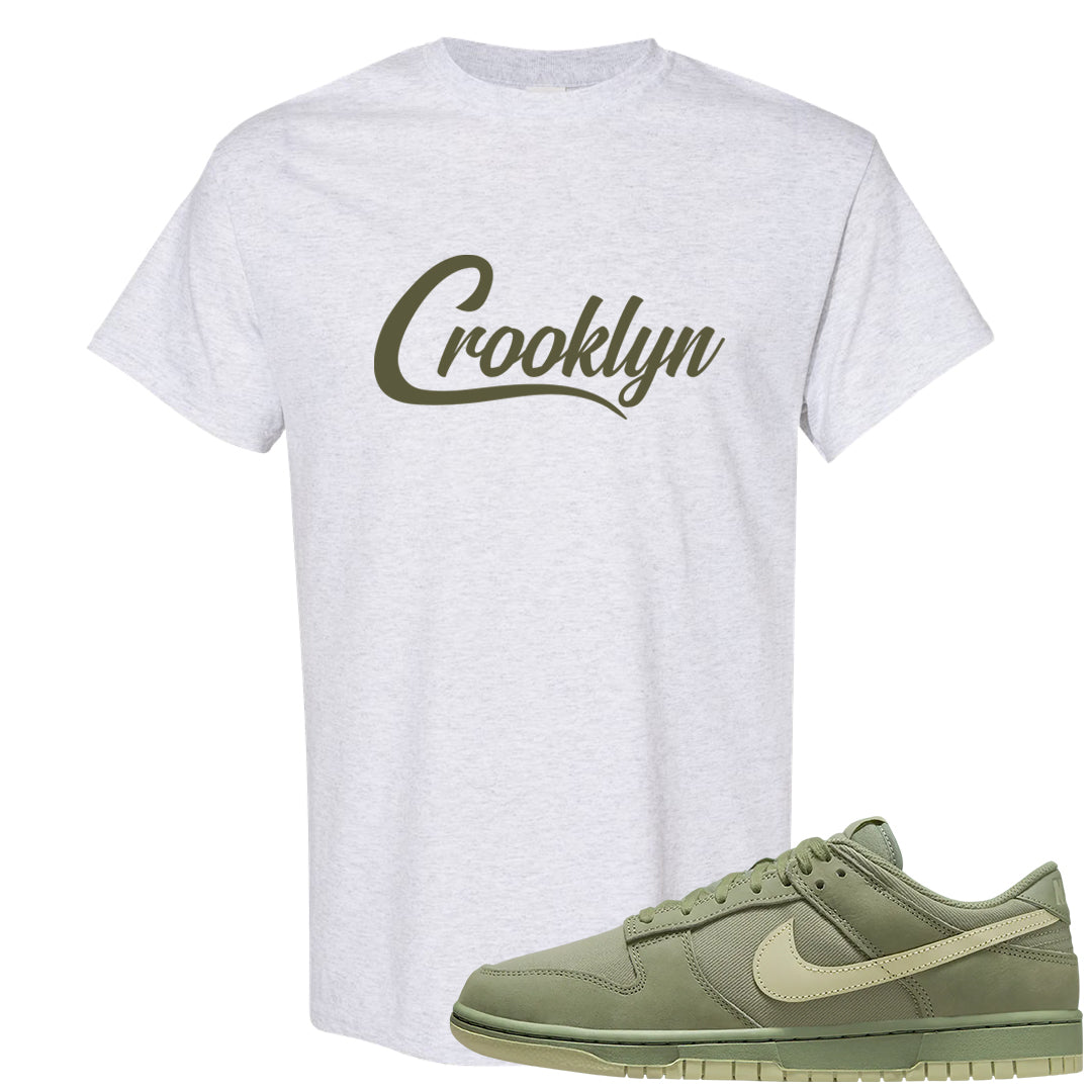 Oil Green Low Dunks T Shirt | Crooklyn, Ash