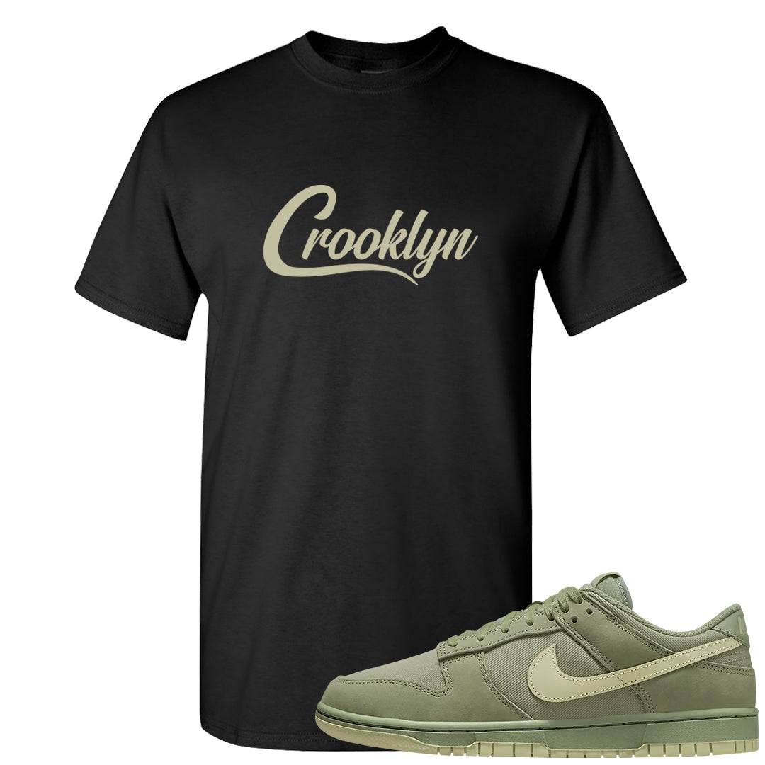Oil Green Low Dunks T Shirt | Crooklyn, Black