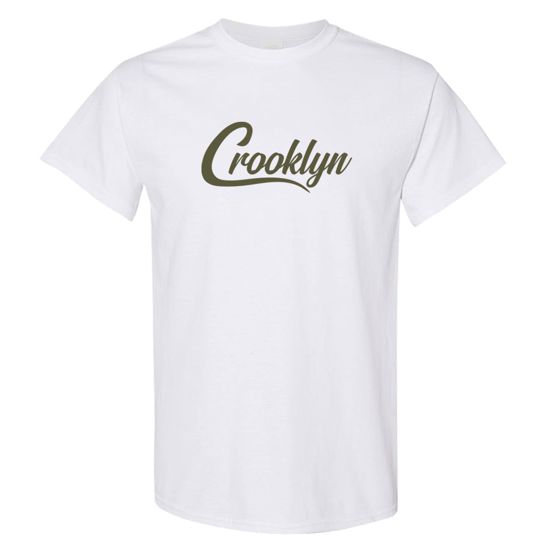 Oil Green Low Dunks T Shirt | Crooklyn, White