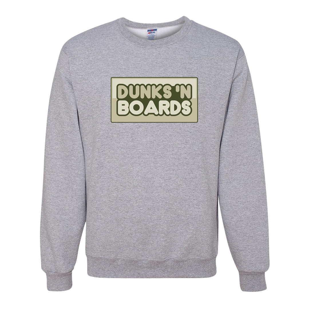 Oil Green Low Dunks Crewneck Sweatshirt | Dunks N Boards, Ash