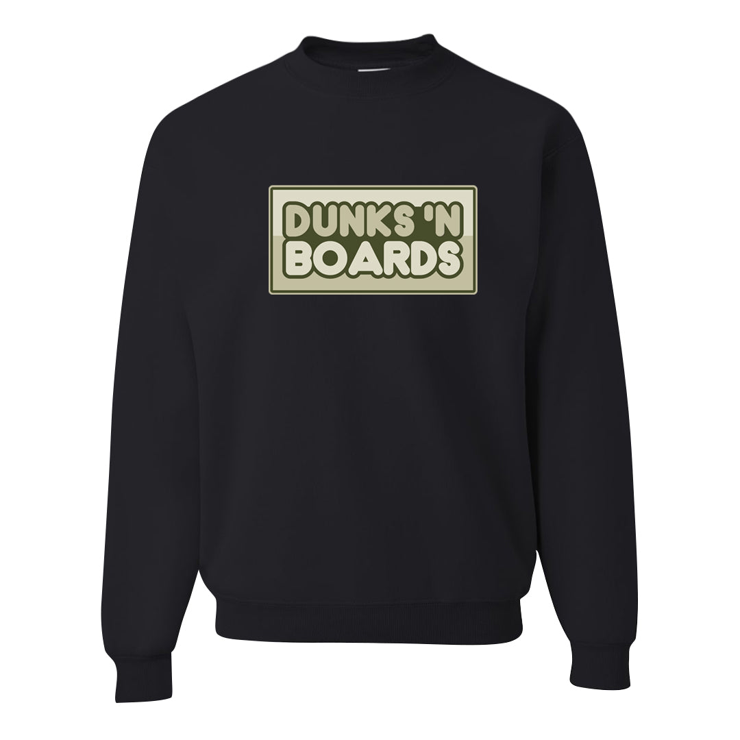 Oil Green Low Dunks Crewneck Sweatshirt | Dunks N Boards, Black