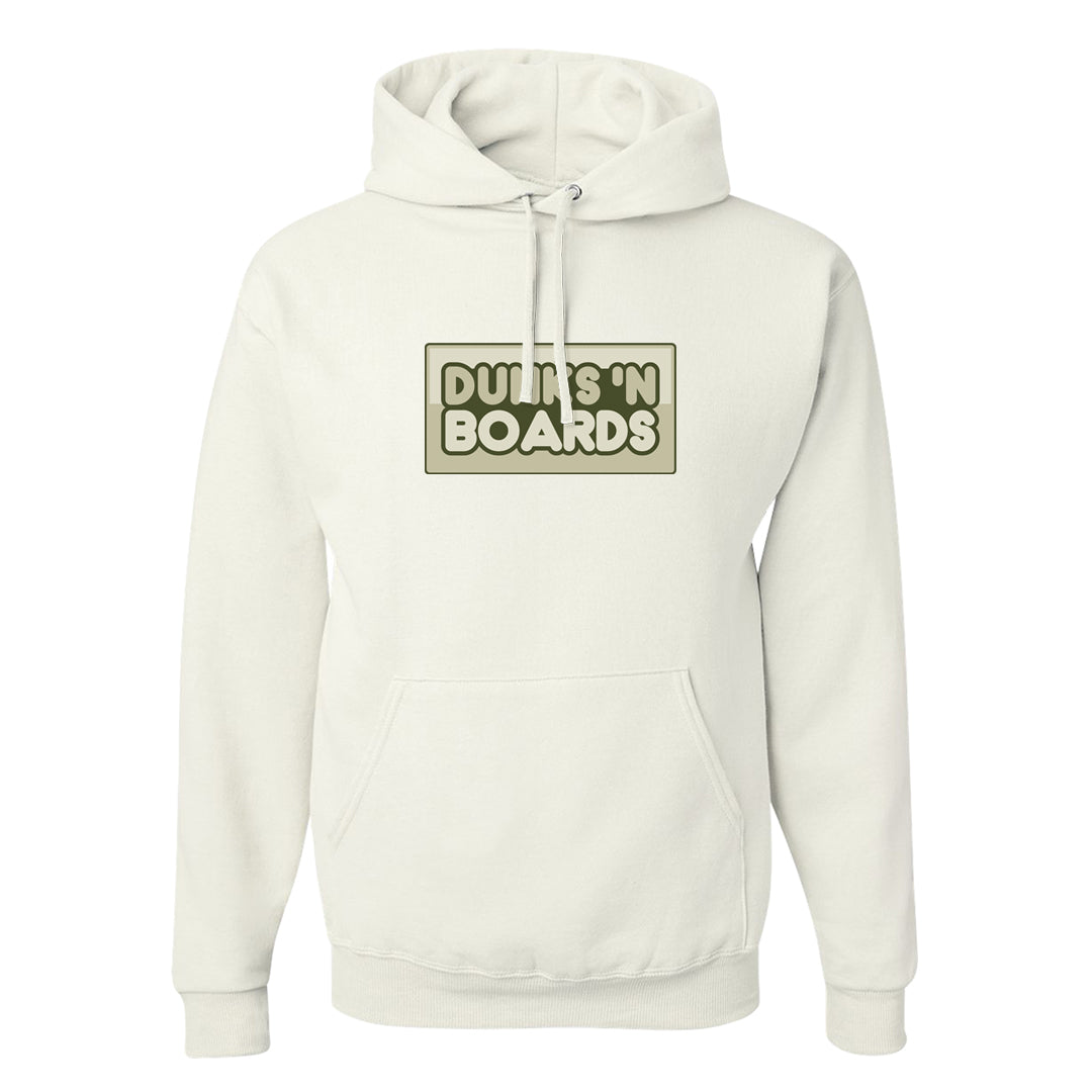 Oil Green Low Dunks Hoodie | Dunks N Boards, White