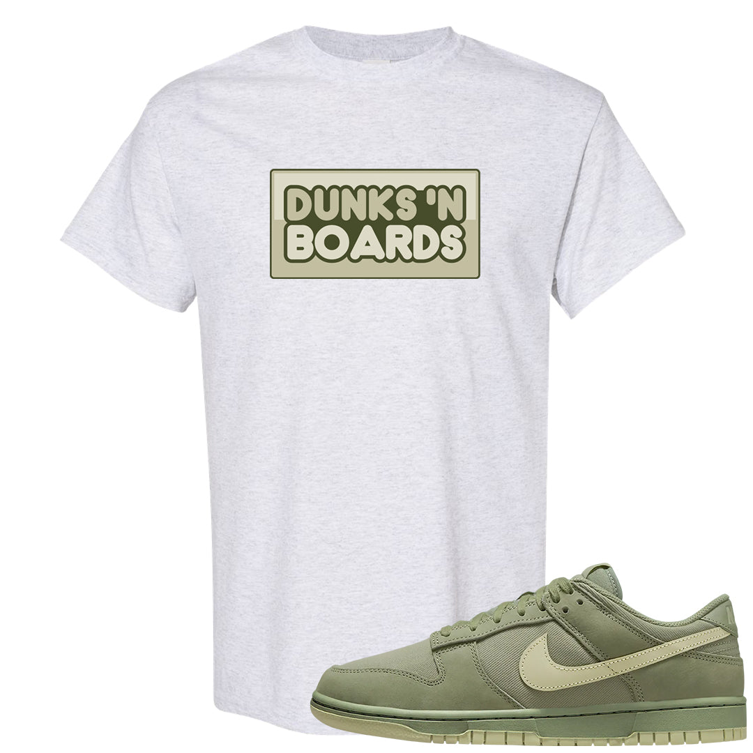 Oil Green Low Dunks T Shirt | Dunks N Boards, Ash