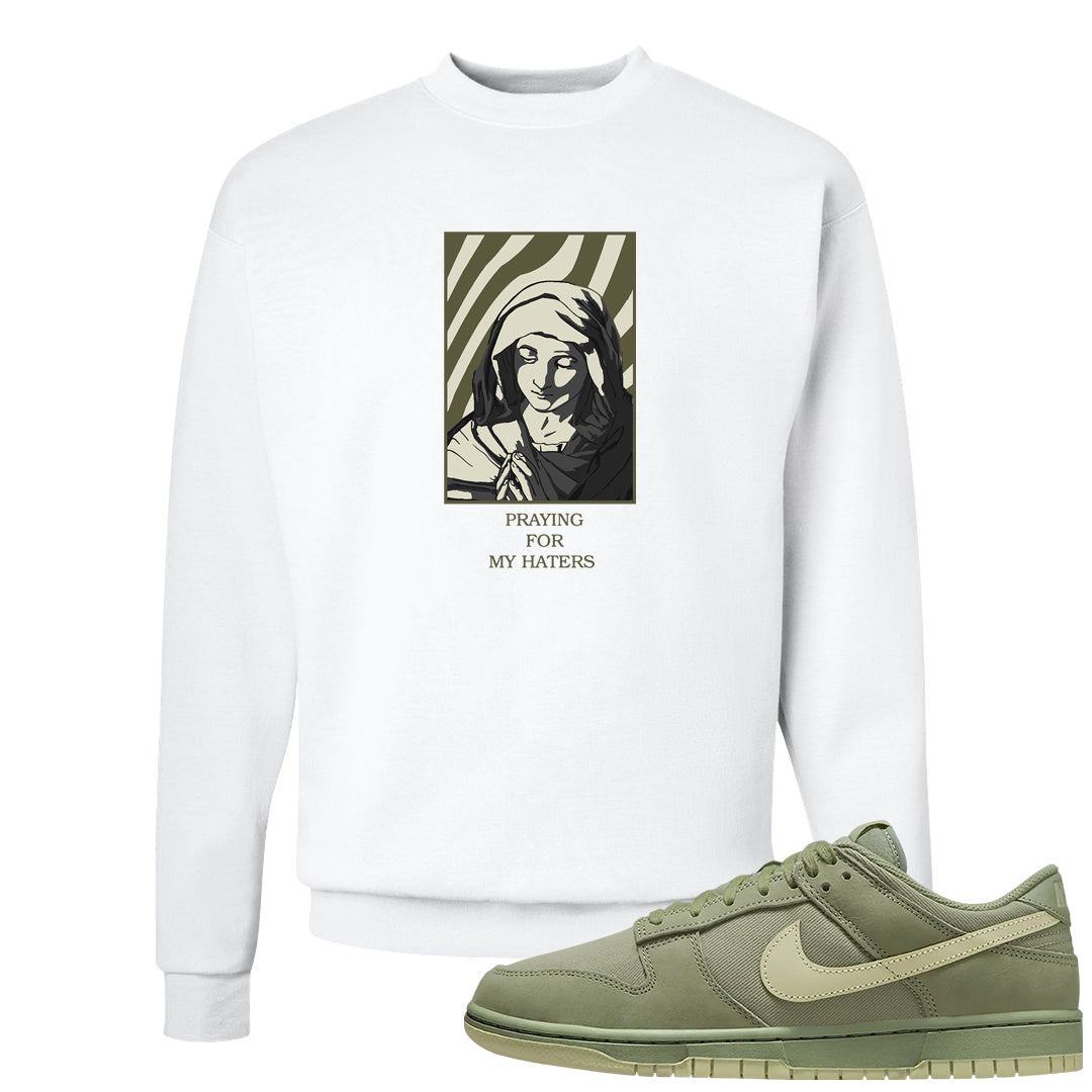 Oil Green Low Dunks Crewneck Sweatshirt | God Told Me, White