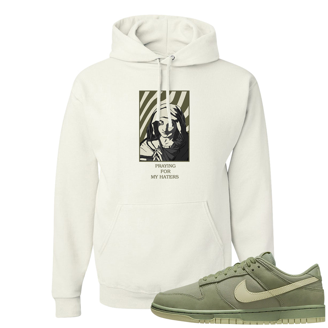 Oil Green Low Dunks Hoodie | God Told Me, White