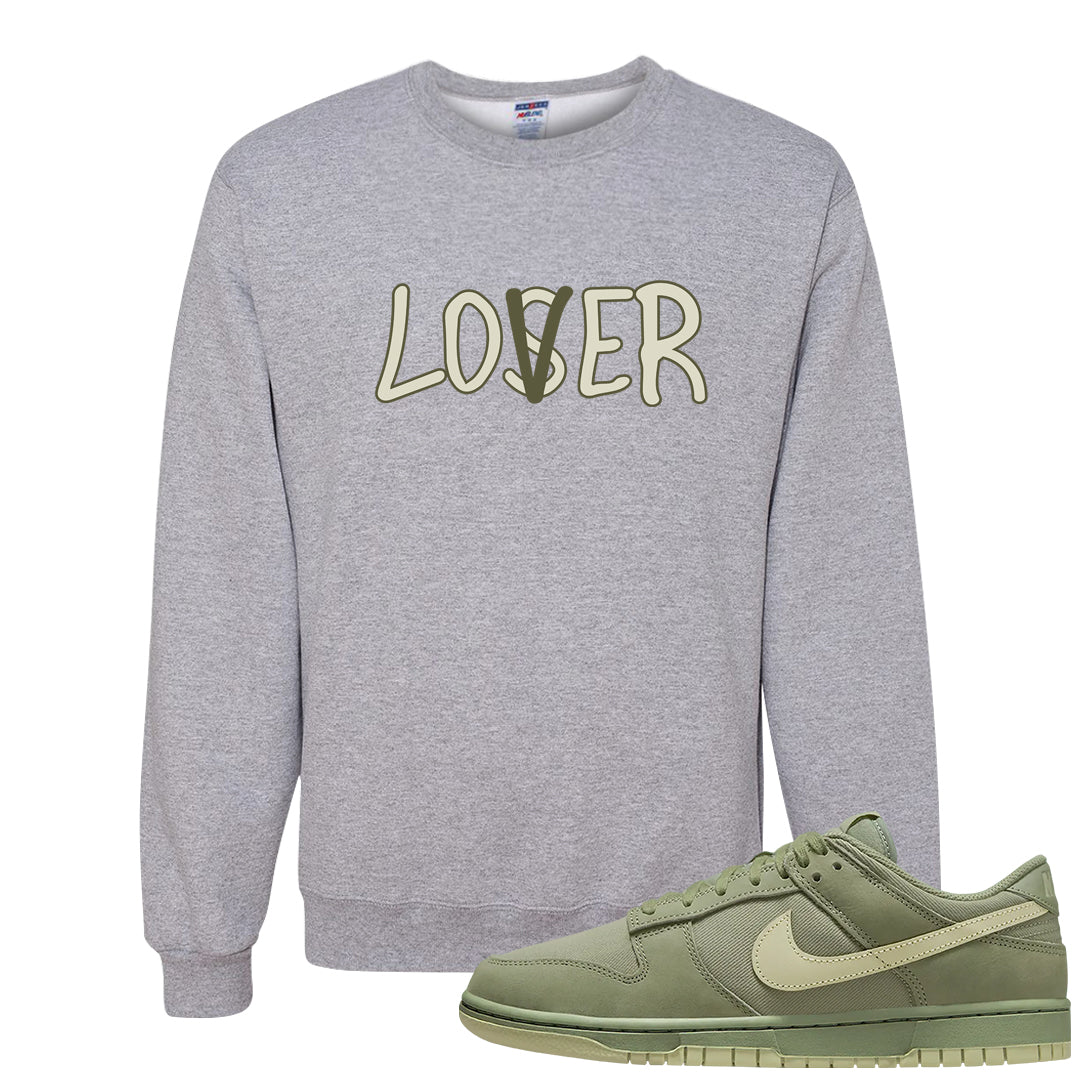 Oil Green Low Dunks Crewneck Sweatshirt | Lover, Ash