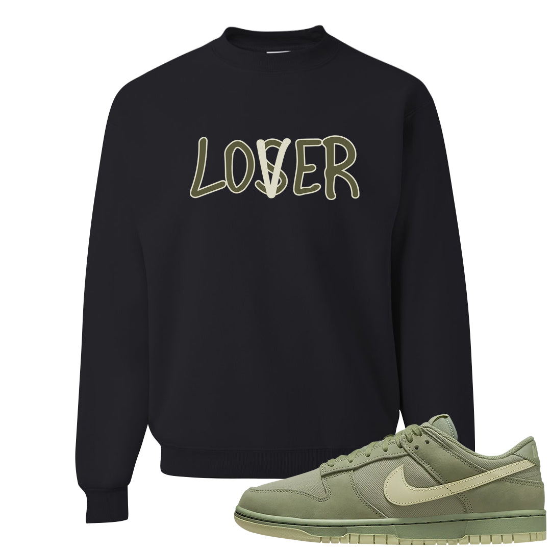 Oil Green Low Dunks Crewneck Sweatshirt | Lover, Black