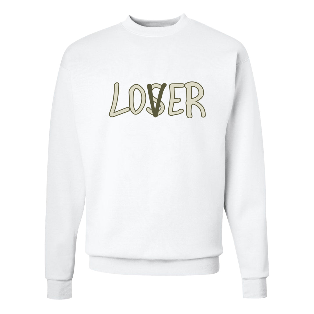Oil Green Low Dunks Crewneck Sweatshirt | Lover, White