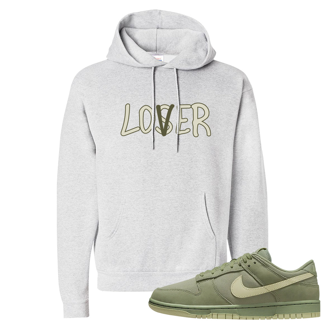 Oil Green Low Dunks Hoodie | Lover, Ash