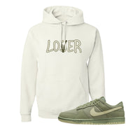 Oil Green Low Dunks Hoodie | Lover, White