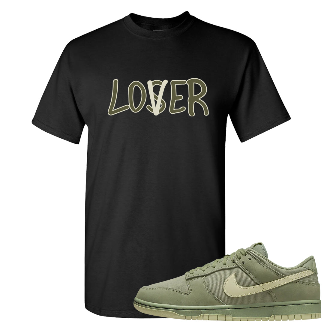 Oil Green Low Dunks T Shirt | Lover, Black