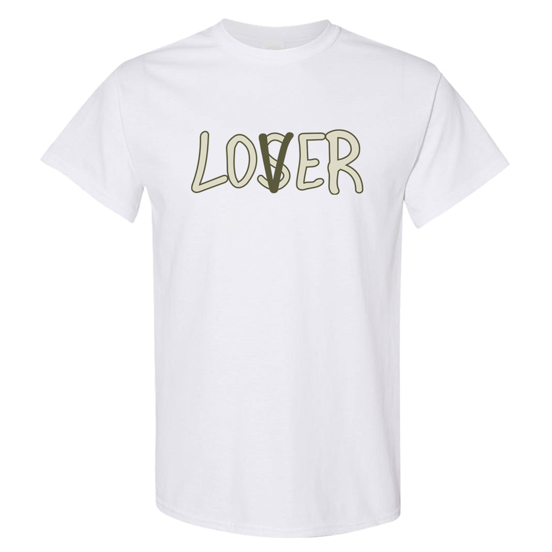Oil Green Low Dunks T Shirt | Lover, White