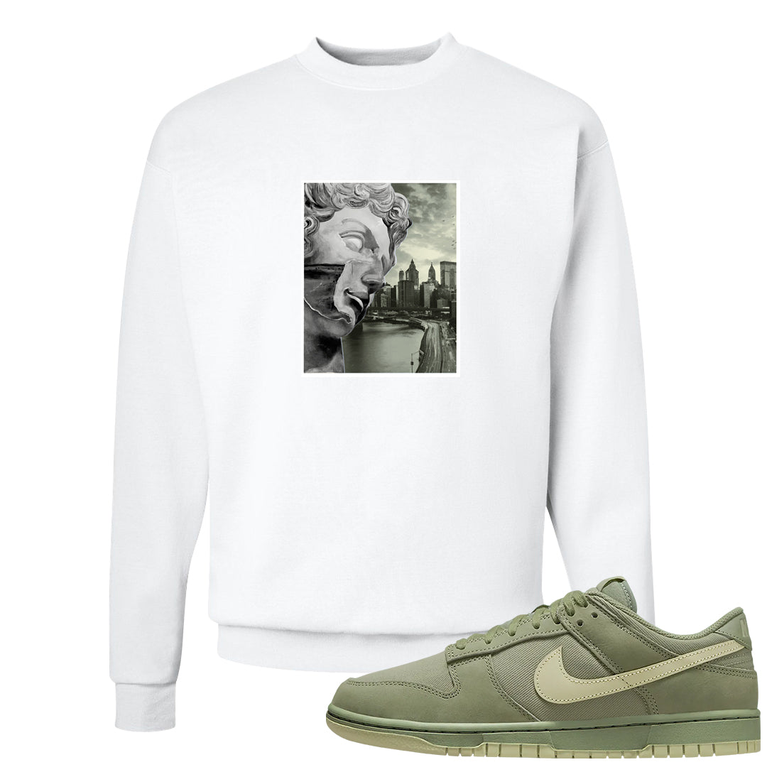 Oil Green Low Dunks Crewneck Sweatshirt | Miguel, White
