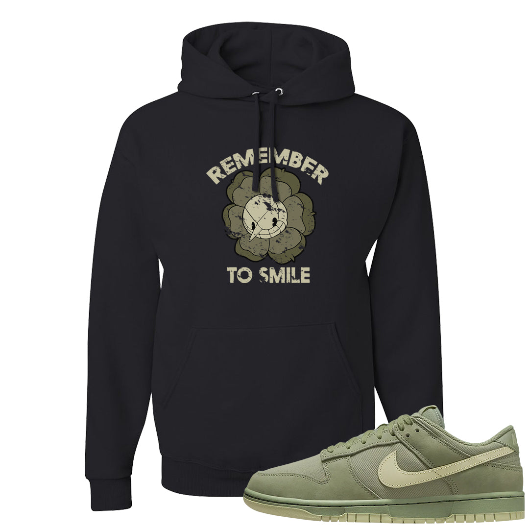 Oil Green Low Dunks Hoodie | Remember To Smile, Black