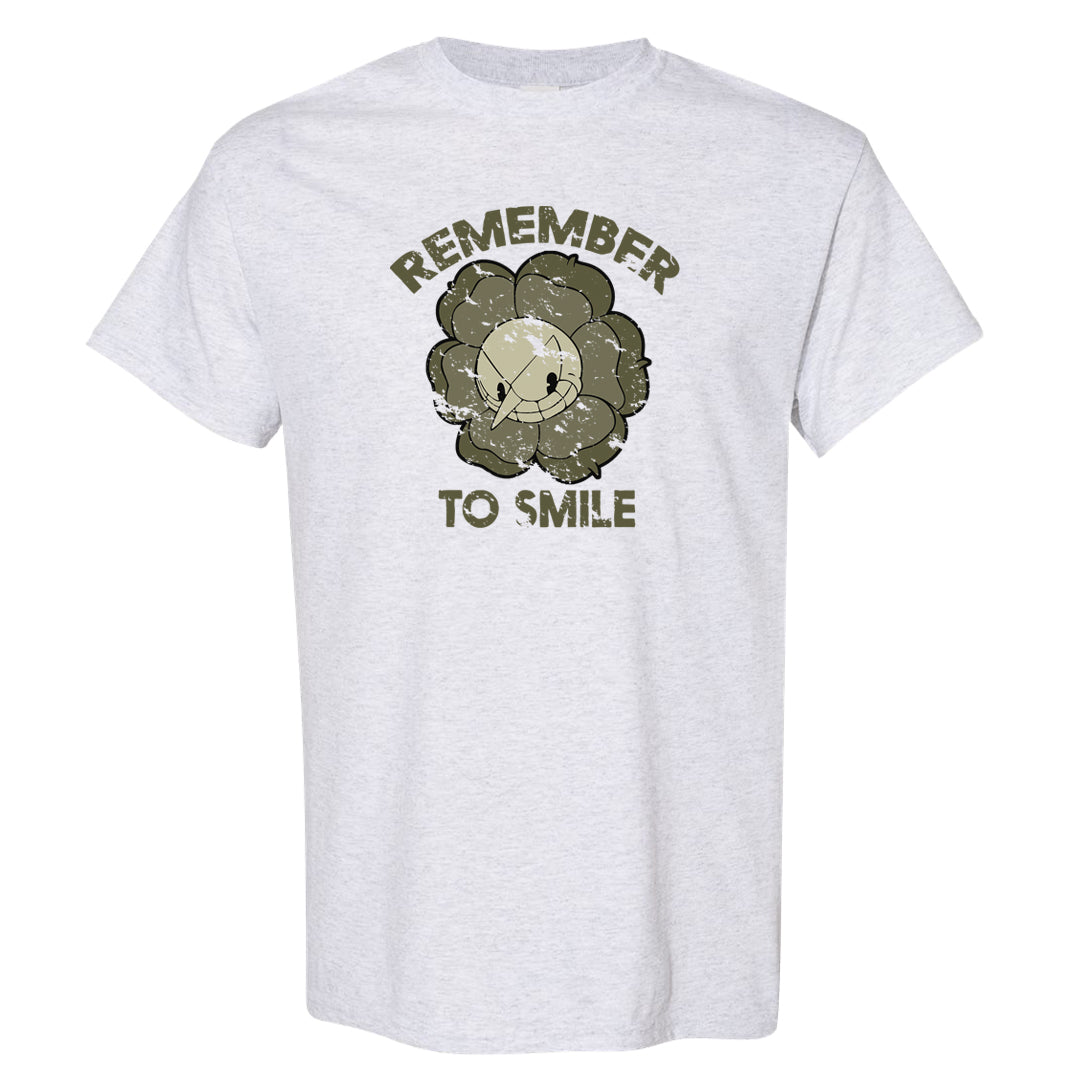 Oil Green Low Dunks T Shirt | Remember To Smile, Ash