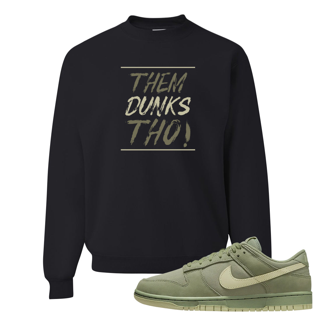 Oil Green Low Dunks Crewneck Sweatshirt | Them Dunks Tho, Black