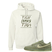 Oil Green Low Dunks Hoodie | Them Dunks Tho, White