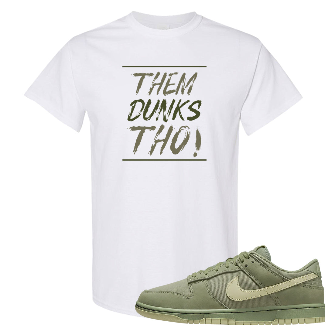 Oil Green Low Dunks T Shirt | Them Dunks Tho, White