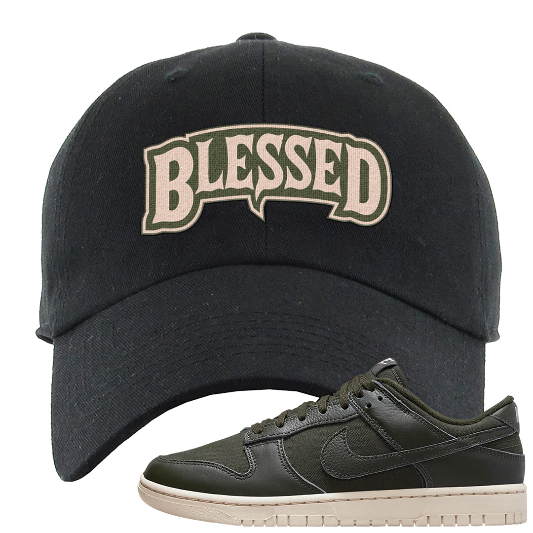 Olive Sail Low Dunks Dad Hat | Blessed Arch, Black