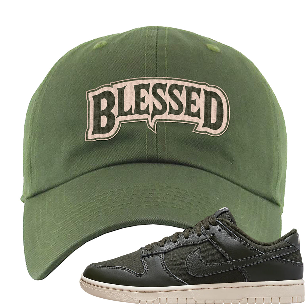 Olive Sail Low Dunks Dad Hat | Blessed Arch, Olive