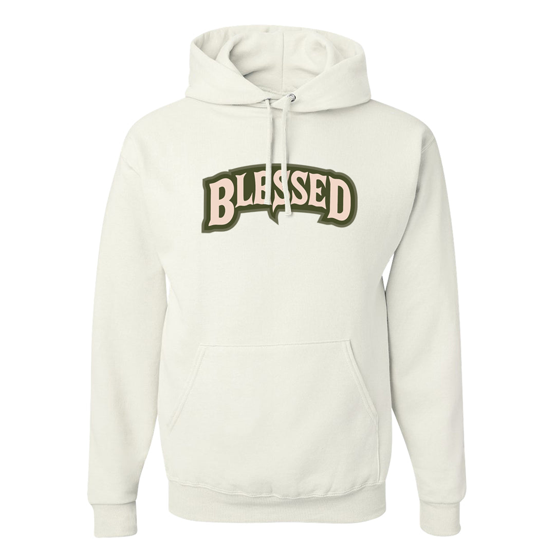 Olive Sail Low Dunks Hoodie | Blessed Arch, White