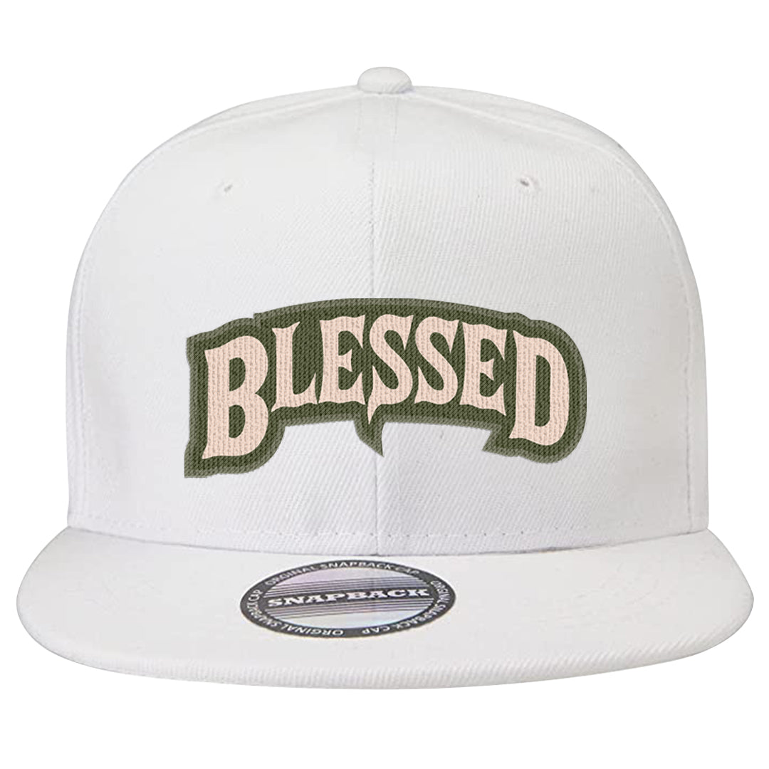 Olive Sail Low Dunks Snapback Hat | Blessed Arch, White