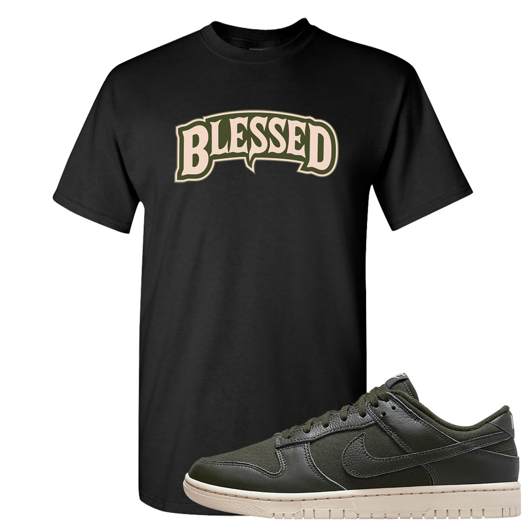 Olive Sail Low Dunks T Shirt | Blessed Arch, Black