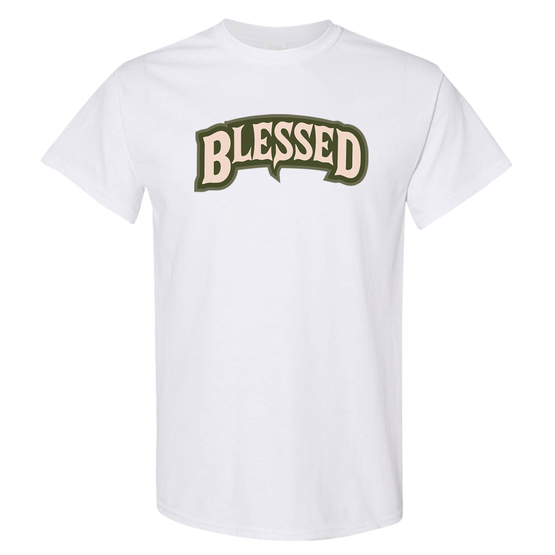 Olive Sail Low Dunks T Shirt | Blessed Arch, White