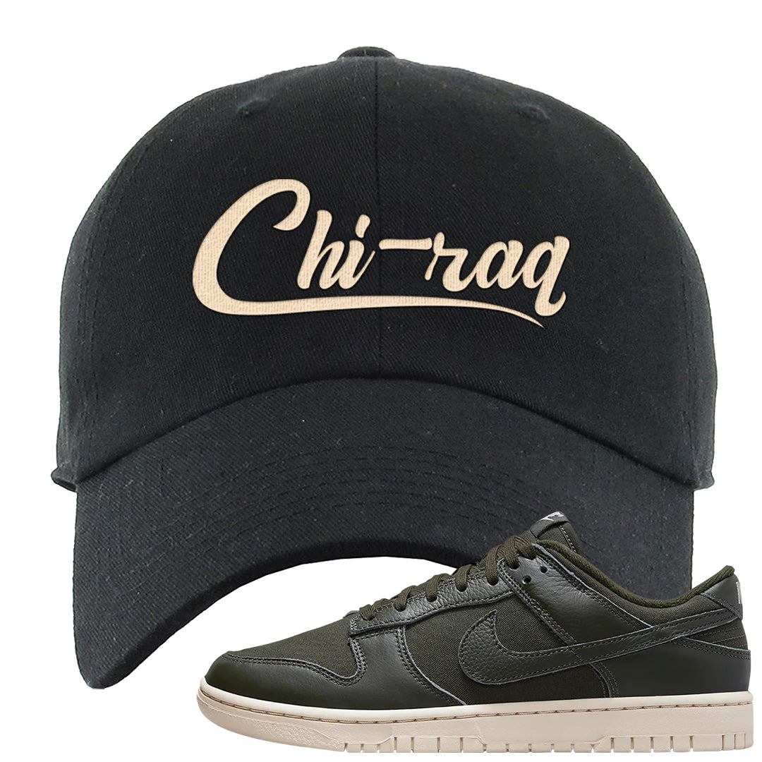Olive Sail Low Dunks Dad Hat | Chiraq, Black