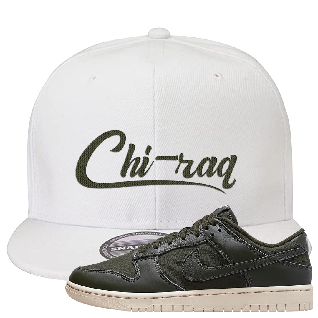 Olive Sail Low Dunks Snapback Hat | Chiraq, White