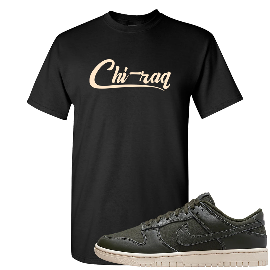 Olive Sail Low Dunks T Shirt | Chiraq, Black