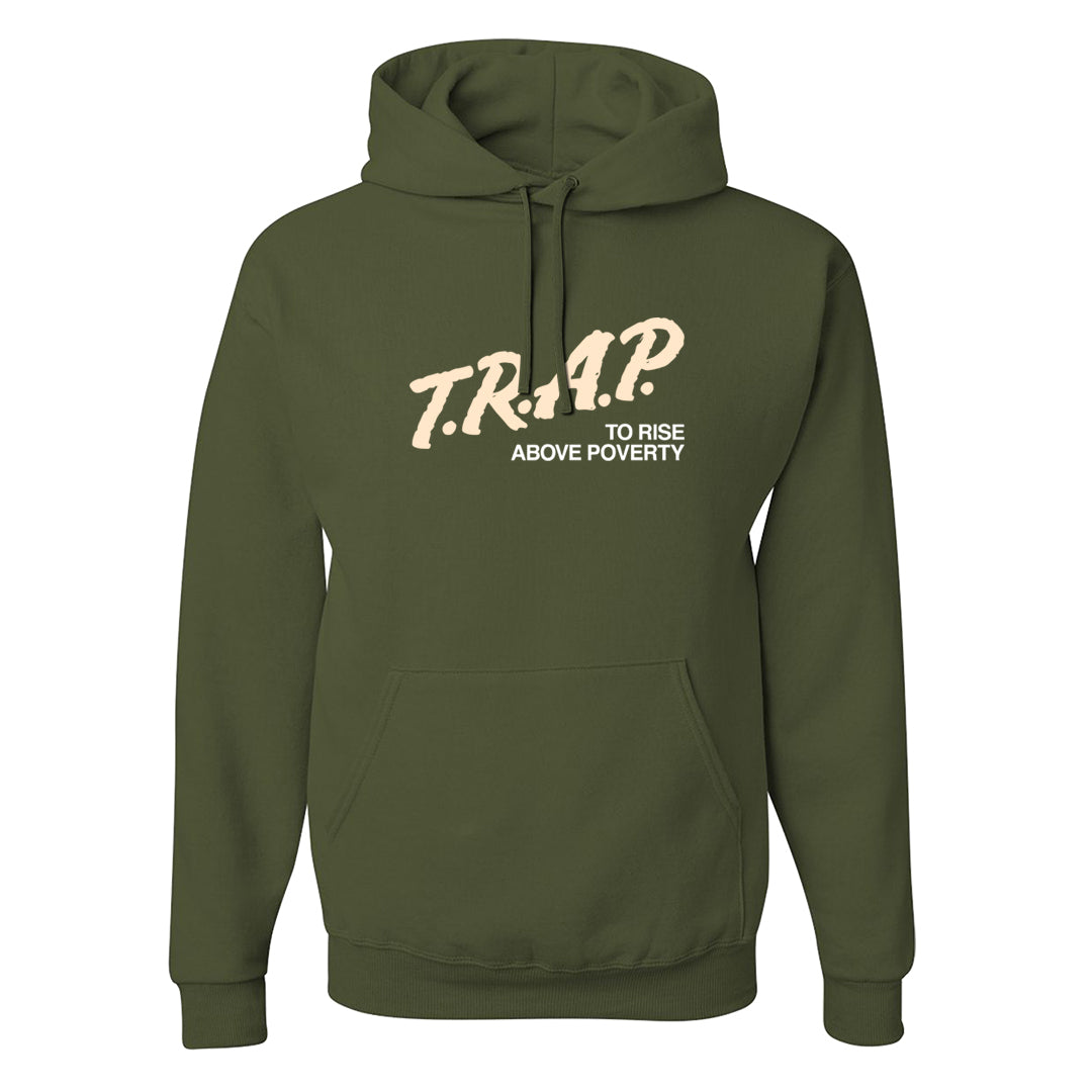 Olive Sail Low Dunks Hoodie | Trap To Rise Above Poverty, Military Green