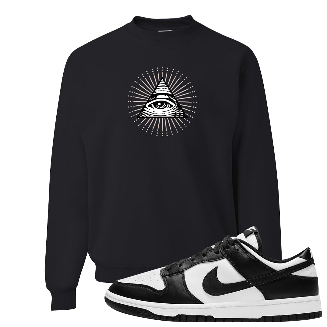 Panda Low Dunks Crewneck Sweatshirt | All Seeing Eye, Black
