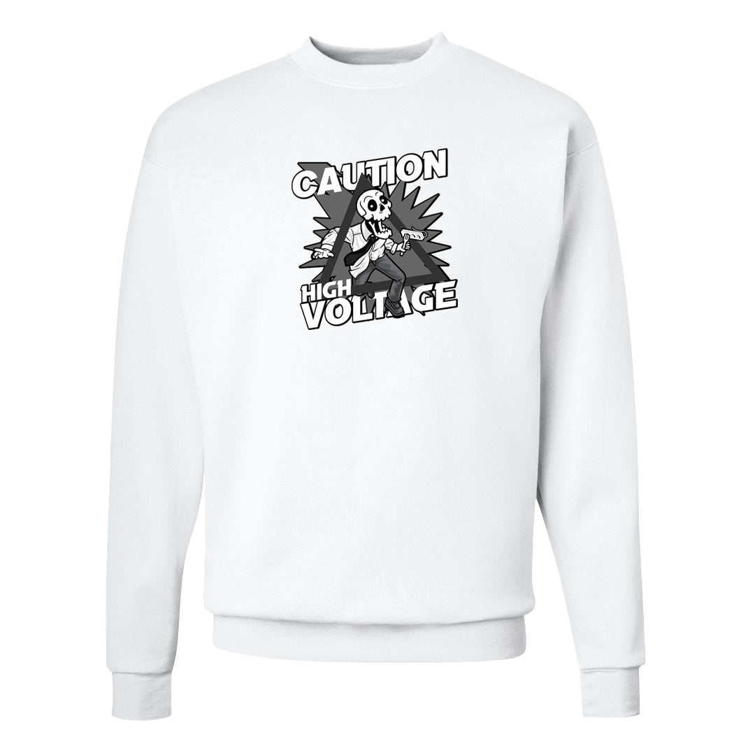 Panda Low Dunks Crewneck Sweatshirt | Caution High Voltage, White