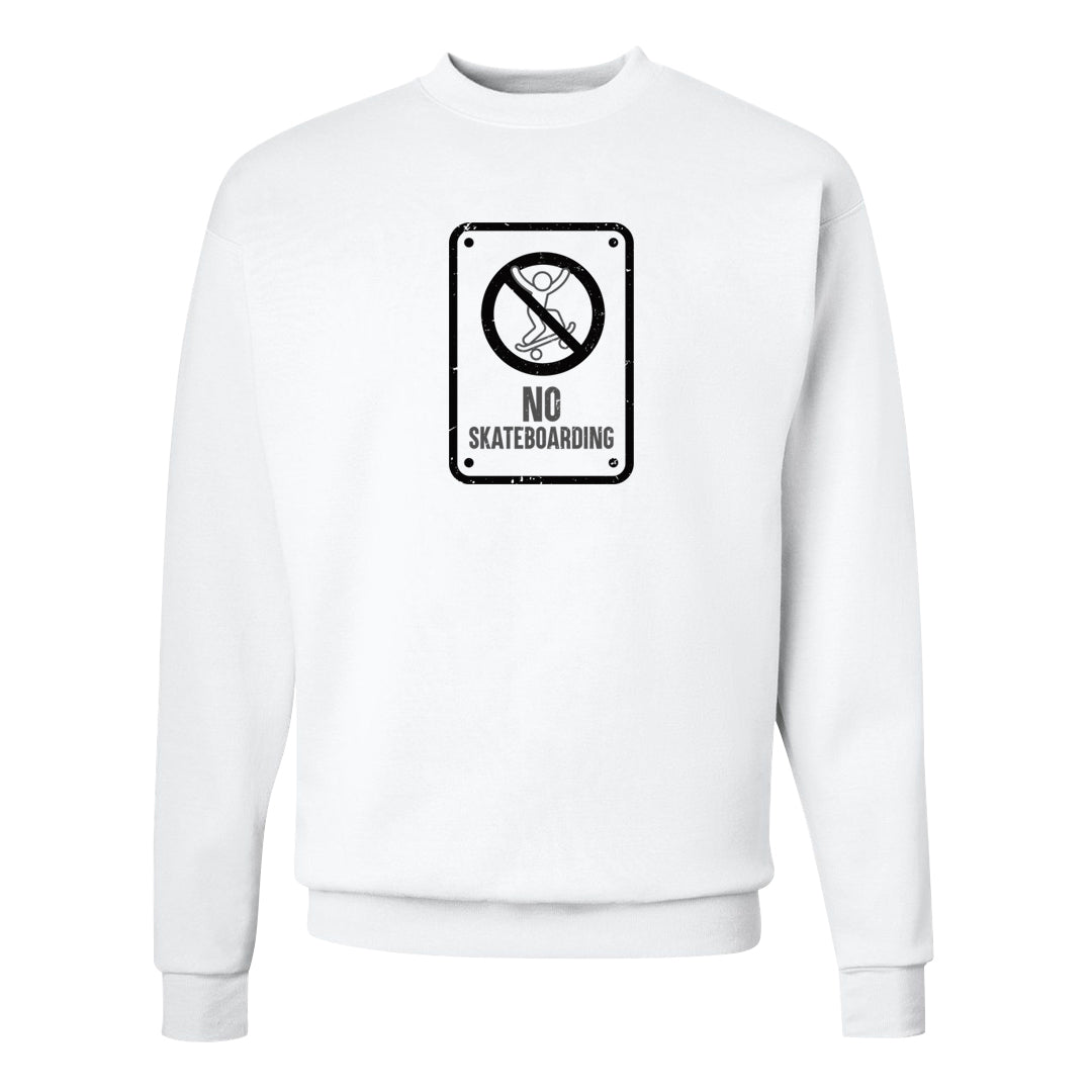 Panda Low Dunks Crewneck Sweatshirt | No Skating Sign, White