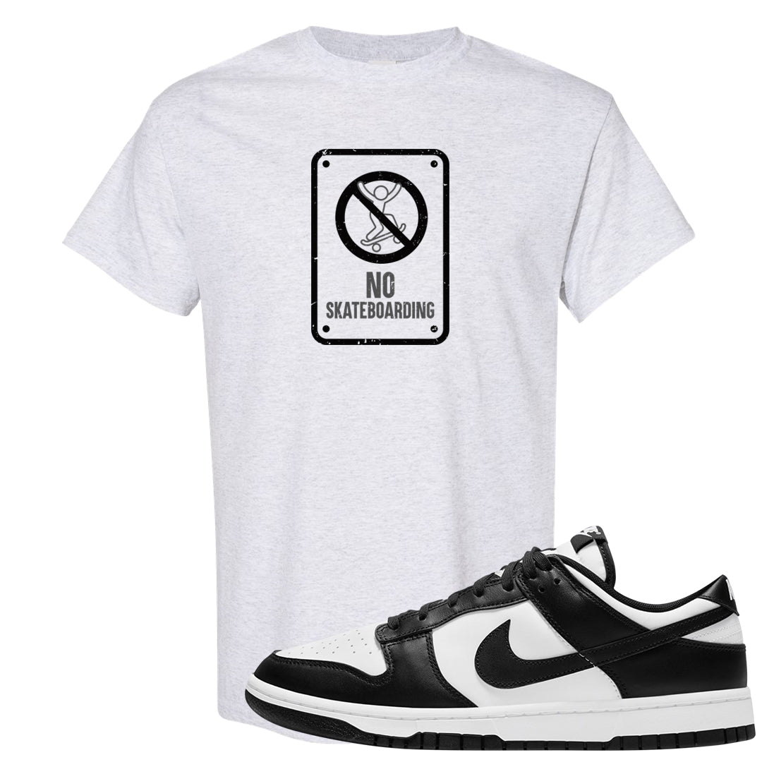 Panda Low Dunks T Shirt | No Skating Sign, Ash