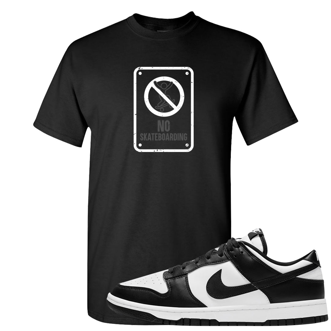 Panda Low Dunks T Shirt | No Skating Sign, Black